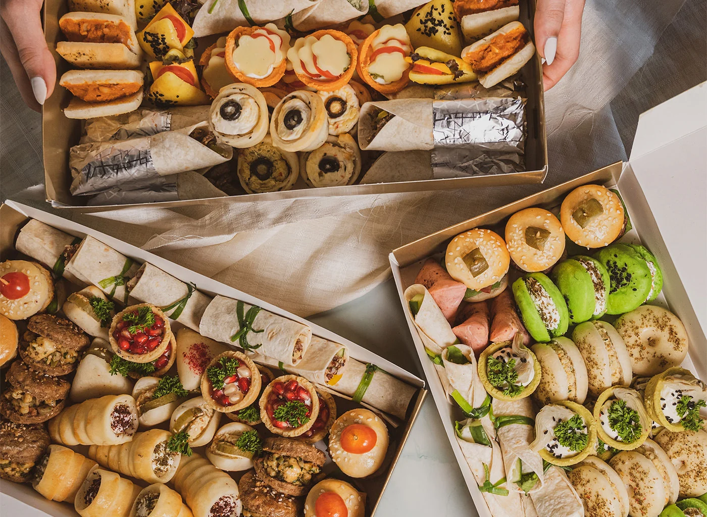 A selection of delicious snacks from Amna Patisserie